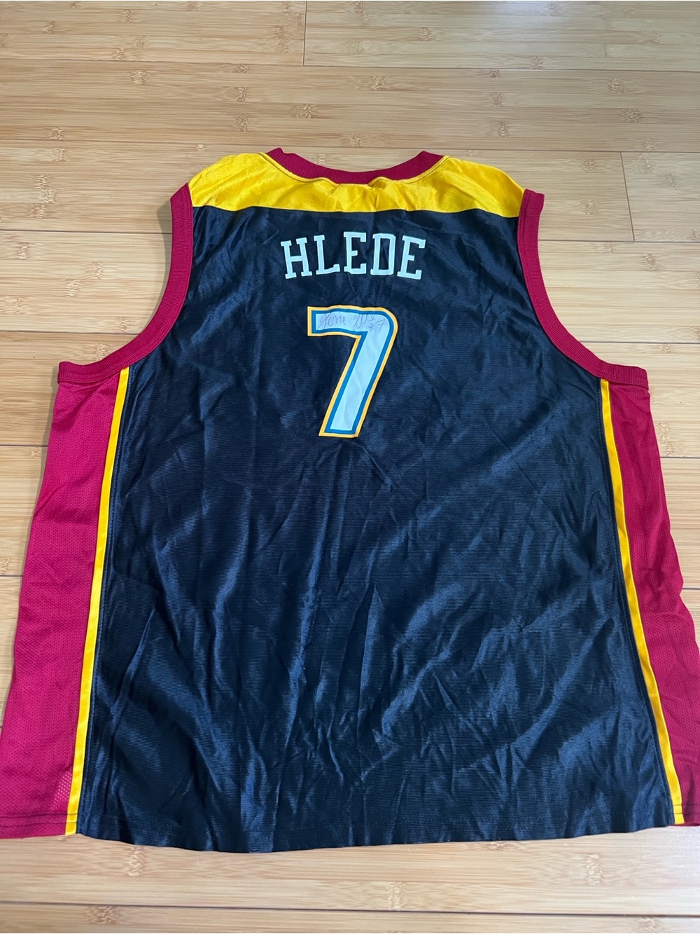 Vintage 1998 Korie Hlede Detroit Shock WNBA Signed Jersey Champion Size L Auto